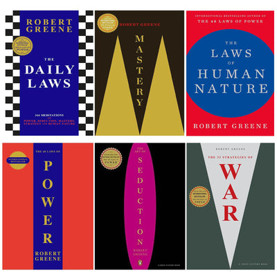 Robert Greene Complete 6 Books Collection Set – The 48 Laws of Power, The Art of Seduction, The 33 Strategies of War, Mastery, The Laws of Human Nature & The Daily Laws