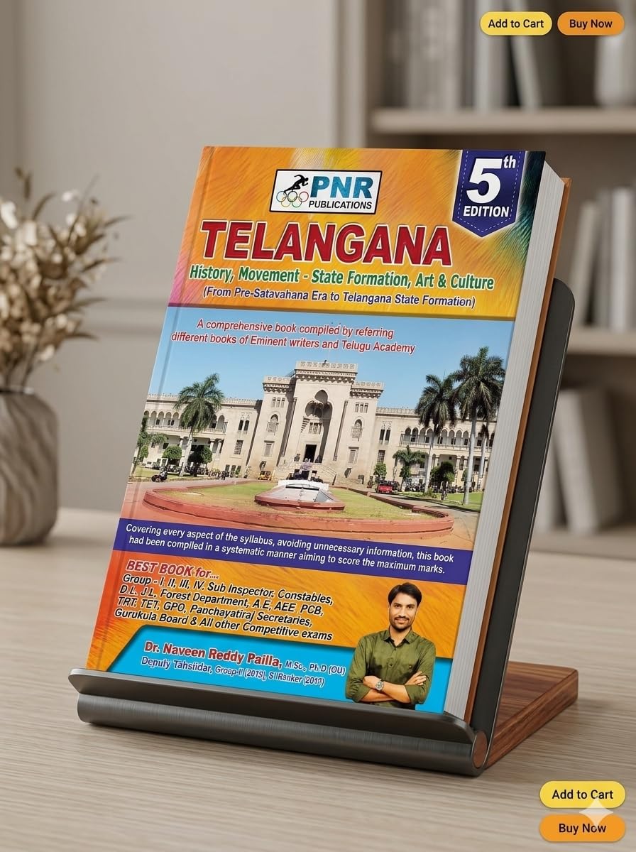 PNR Publications Telangana History, Movement - State Formation, Art & Culture (English Medium) | 5th Edition | By Dr. Naveen Reddy Pailla | For TSPSC ... IV, SI, Constable & Other Competitive Exams