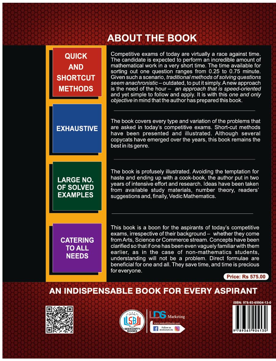 Magical Book on Quicker Maths by M. Tyra, 2026 Edition, Fully Revised & Updated, Speed-Oriented Shortcut Methods for Competitive Exams (Magical Book Series)