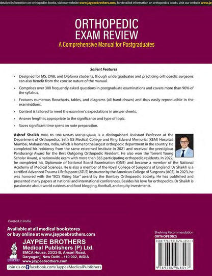 Orthopedic Exam Review, 2/E for MS, DNB & Diploma Orthopedic Postgraduates | 300+ PG Exam Questions with Hand-Drawn Flowcharts, Tables & Diagrams for ... A Comprehensive Manual for Postgraduates: 1