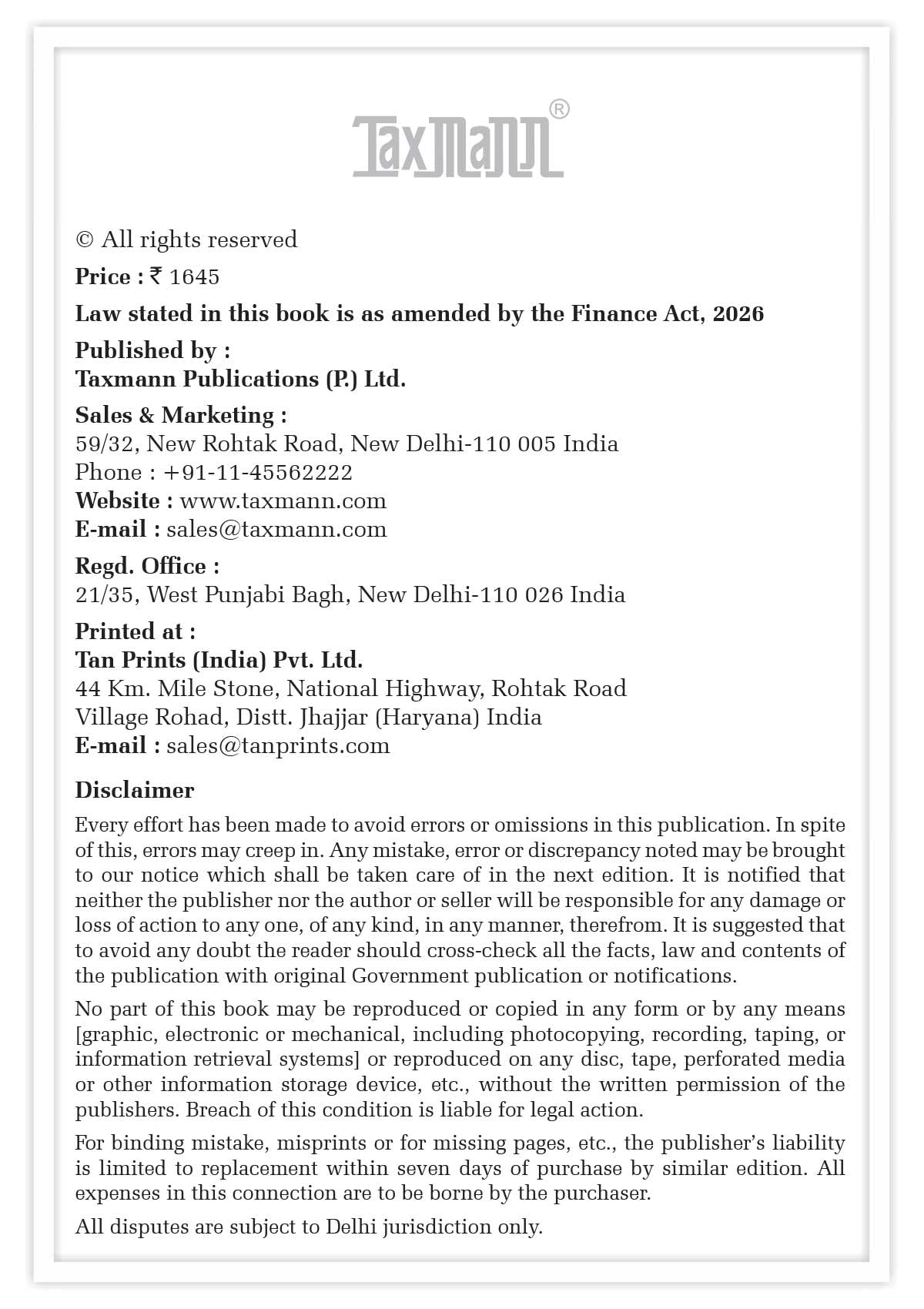 Taxmann's Taxation of Real Estate Developers & Joint Development Arrangements with Accounting Aspects [Finance Act 2026] – Covering Developer & Land Owner Tax Issues