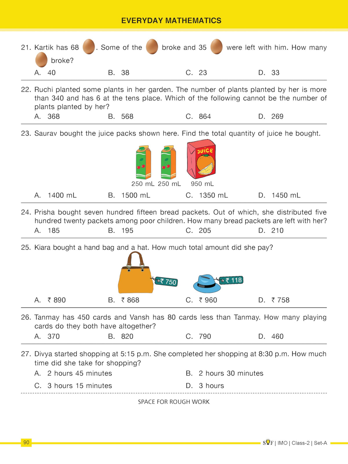 MTG IMO Olympiad 10 Previous Years Papers Class 2 Mathematics (2025-2021 Set A & B) - Model Test Papers with 24 Sample OMR Sheets | PYQ Book For SOF Olympiad 2026-27 Exam