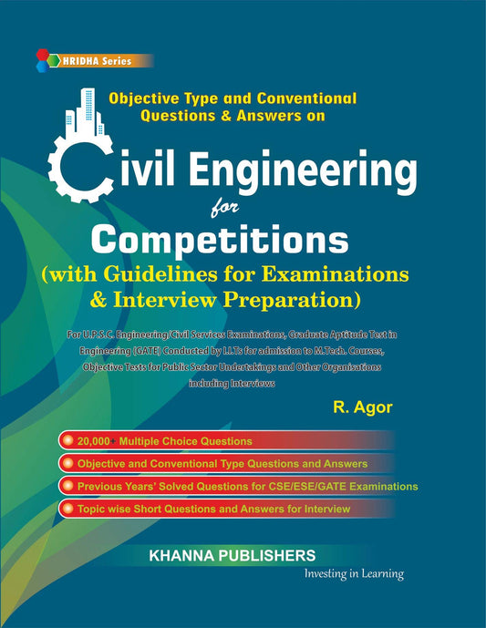 Objective Type and Conventional Questions and Answers on Civil Engineering for All Types of Examinations & Interviews by R. Agor (Author) book cover