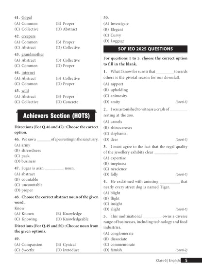 MTG English (IEO) Olympiad Prep Guide Class 5 | Detailed Theory, Exercise with Self Test For Practice | SOF Olympiad Books For Exam 2026-27 (Useful For Level-1 & 2)