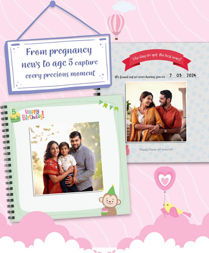 Baby Record Book - Premium Journal for Milestones & Memories with Photo Album for 0-5 Years Baby Girl/Boy | 56 Pages | Best Gift for Pregnancy, Baby Shower Party, New Born & New Parents