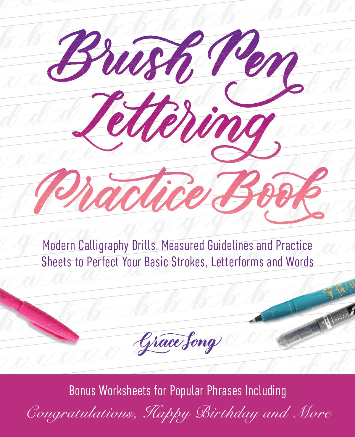 Brush Pen Lettering Practice Book book cover