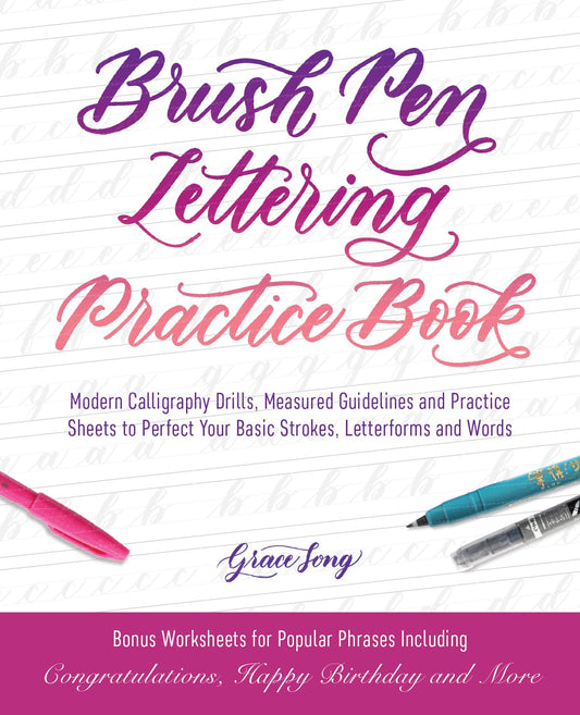 Brush Pen Lettering Practice Book book cover