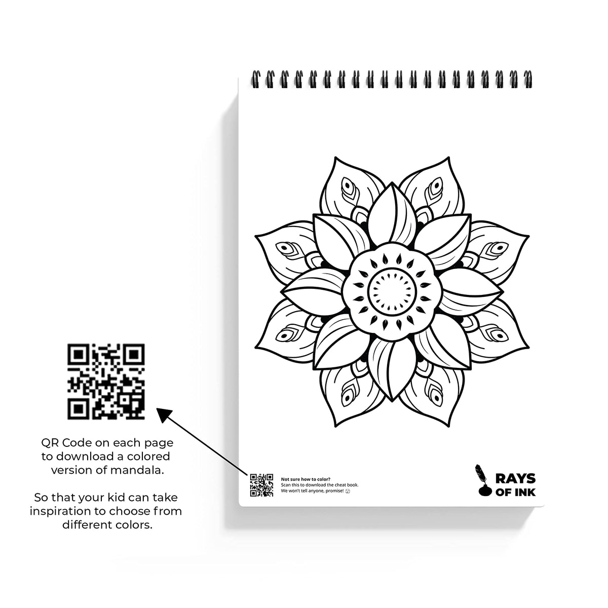 Rays Of Ink Mandala Coloring Book For Young Adults | Enhances Fine Motor Skills & Keeps You Engaged | 120 GSM Thick Paper