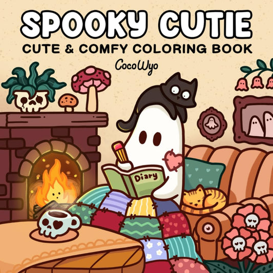 Spooky Cutie: Coloring Book for Adults and Teens Featuring Adorable Creepy Creatures in Cozy Hygge Moments for Relaxation (Cozy Spaces Coloring) 