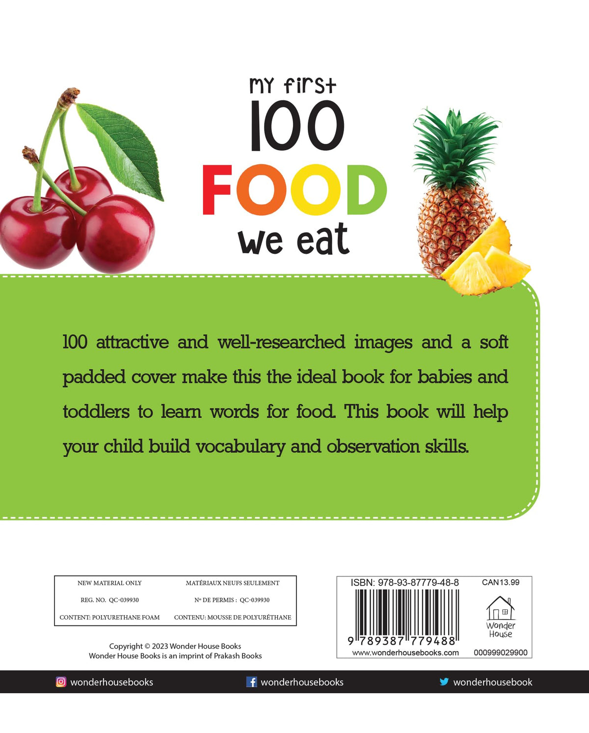My First 100 Food We Eat For Kids | Ages 0–5 Years | Early Learning | Padded Board Book | Fruits | Vegetables | Meals | Snacks | Vocabulary Building | Toddlers & Preschoolers | Latest Edition