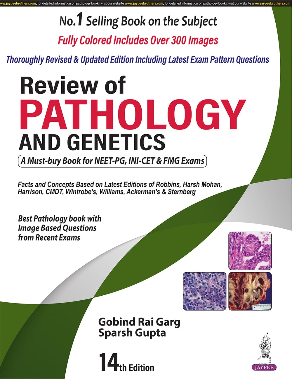 Review of Pathology and Genetics, 14/E for NEET PG, INI-CET and FMGE Aspirants | Chapterwise Solved MCQs, Golden Points and Mnemonics for PG Entrance Exam Revision