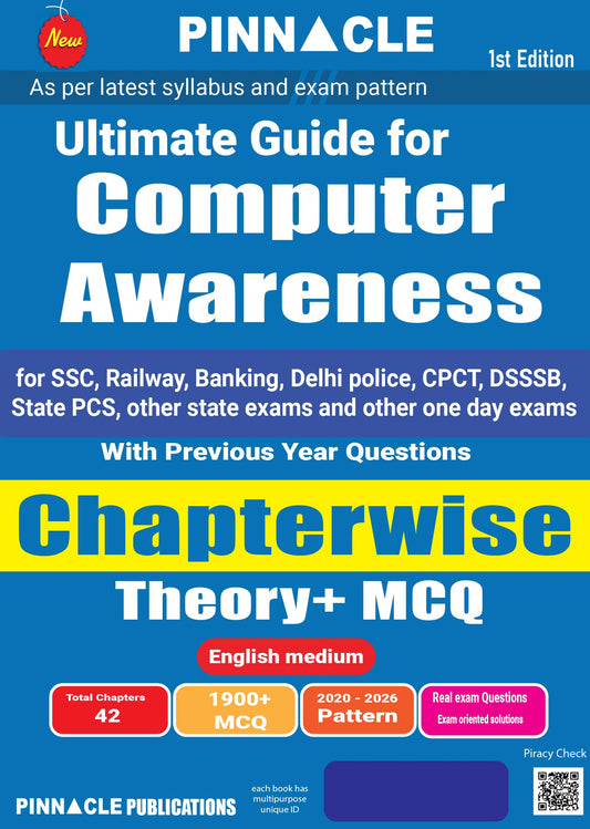 Ultimate Guide for Computer Awareness 2026-27 | English Medium | Chapterwise Theory, 1900+ MCQs & PYQs | For SSC, Railway, Banking, Delhi Police, CPCT, DSSSB, State PCS & Other One-Day Exams