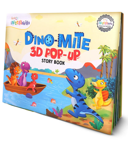 Intelliskills Premium Dino-Mite 3D Pop-Up Story Board Book for Kids, Learning & Educational Book With 5 Interactive Scenes, Fun Activity Books for 2+ Years Old, Birthday Gift, 10 Pages, BIS Certified