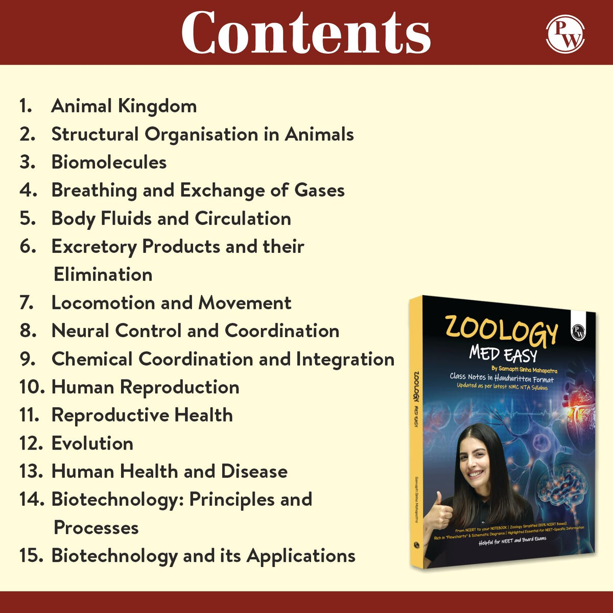 PW Zoology Med Easy For NEET and Board Exams 2024-25 | Flowcharts, Schematic Diagrams Samapti Sinha Mahapatra Handwritten Notes [Paperback] Samapti Sinha Mahapatra