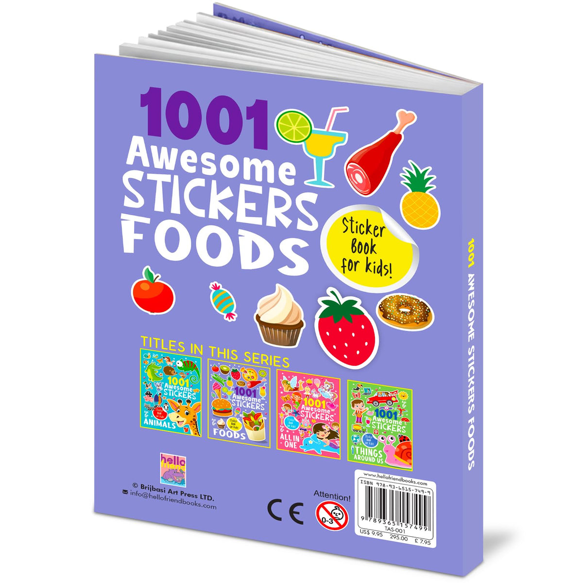 1001 Awesome Stickers Foods Book for Kids | Fun Food Stickers Activity Book | Learning & Creative Play (6+ Years)