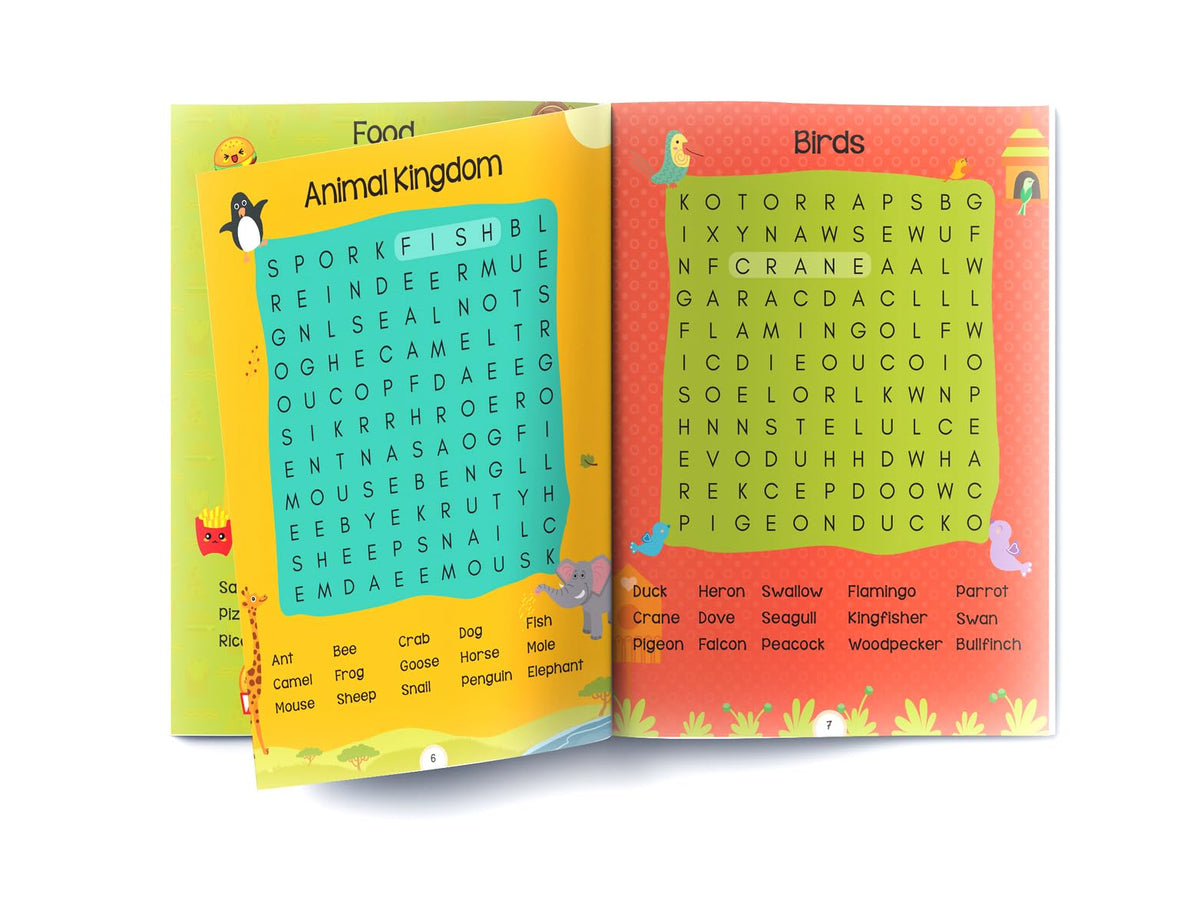 Word Search: First Fun Activity Book for Kids | Beginner Puzzles to Build Vocabulary | Ages 4–7 | 2+ Hours of Interactive Learning
