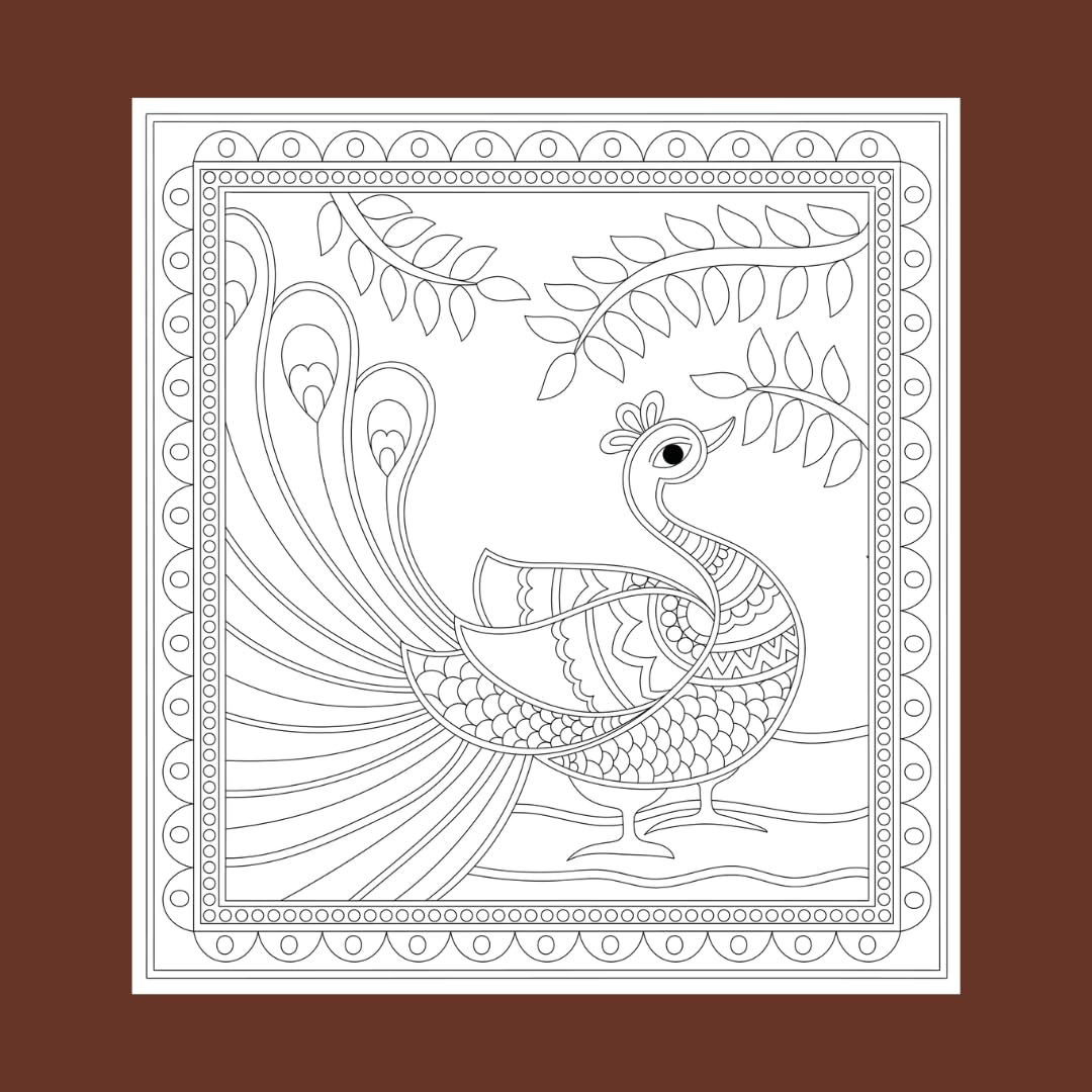 Kalakari: A Journey Through Indian Folk Art (Mindful Adult Colouring Book)