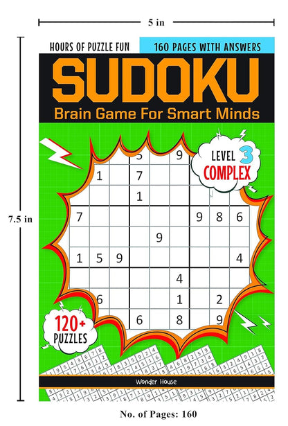Sudoku-Brain Games For Smart Minds Box Set of 4 Books : Brain Booster Puzzles for Kids,480+ Fun Game