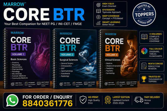 Core BTR 3.0 Official Annotated Notes Complete Set Vol 1 2 3 for NEET PG INI CET FMGE 2026 Spiral Bound Colour Edition...