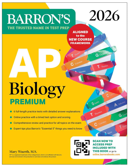 AP Biology Premium, 2026: Prep Book with 6 Practice Tests + Comprehensive Review + Online Practice (Barron's AP Prep) 