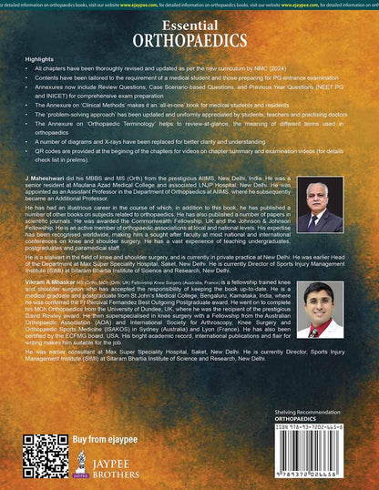 Essential Orthopaedics (Including Clinical Methods), 8/E for MBBS Students and PG Entrance Aspirants | UG Orthopedics Textbook with Clinical Methods, NEET PG and INI-CET PYQs, and Case Scenarios