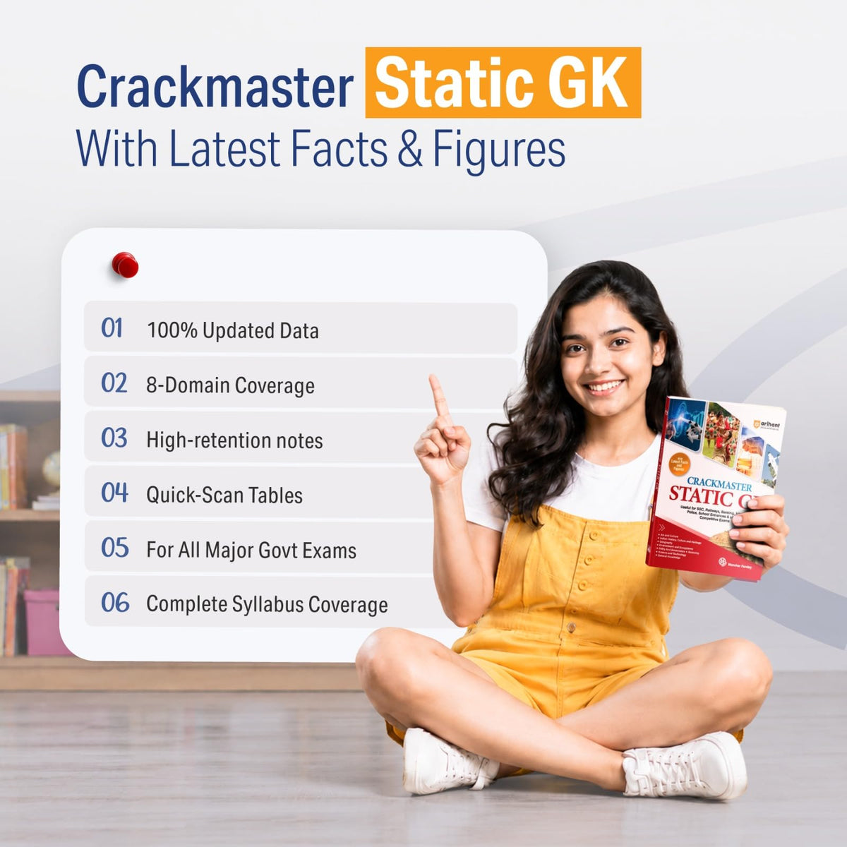 Arihant Crackmaster Static GK | Art & Culture, History, Geography, Environment, Polity, Economy, Science & Tech | For SSC, Railways, Banking, NDA/CDS, Police & Competitive Exams | English Medium