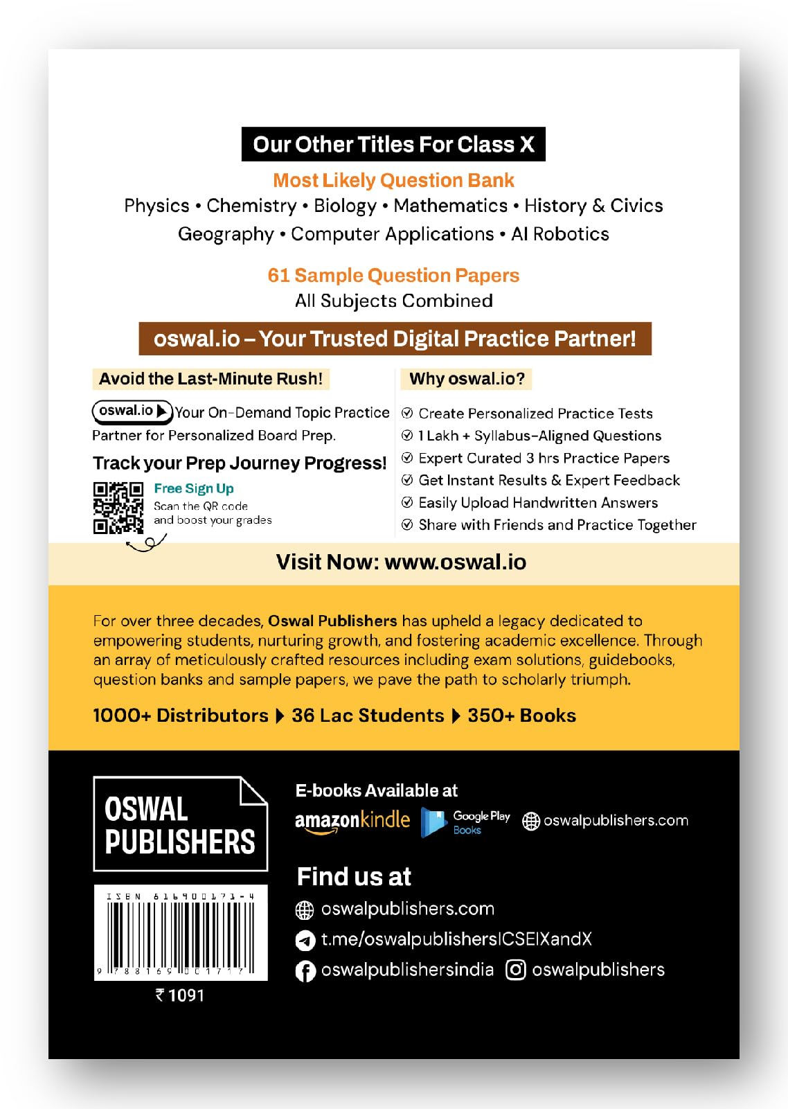 Gurukul by Oswal ICSE 10 Years Solved Papers (Bengali Included) Class 10 Exam 2027 | Yearwise Board Papers 2016–2026 | Physics, Chemistry, Maths, Biology, History & Civics, Geography, Eng I & II Etc.