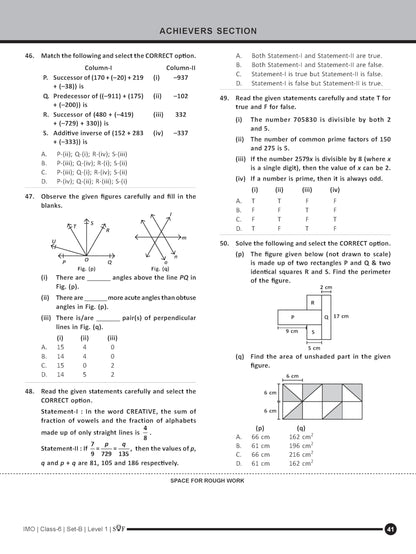MTG IMO Olympiad 10 Previous Years Papers Class 6 Mathematics (2025-2021 Set A & B) - Model Test Papers with 24 Sample OMR Sheets | PYQ Book For SOF Olympiad 2026-27 Exam