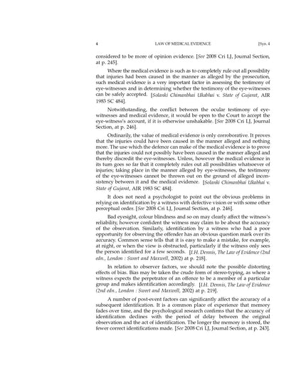 Medical Evidence | Death and Injury | Topic wise case laws on Medical Evidence | With Cross References to New Criminal Laws