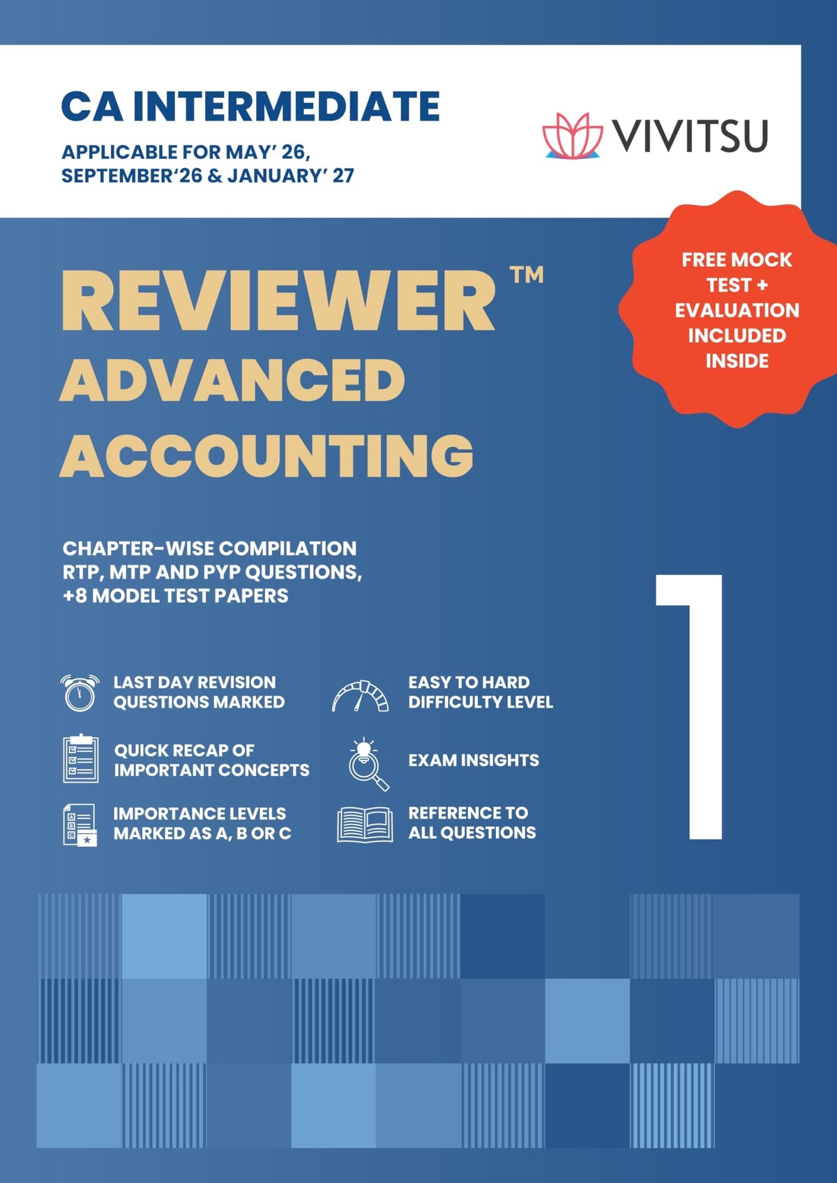VIVITSU's CA Intermediate Advanced Accounting Reviewer Book | Chapter-Wise RTP, MTP & PYP Compilation | CA Inter Advanced Accounts Question Bank & ... for May 2026, Sept 2026 & Jan 2027 Exams