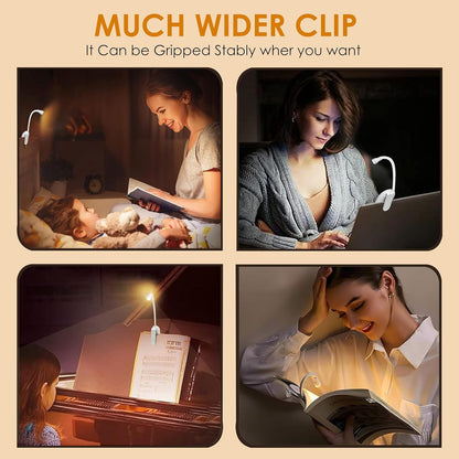 Clip-On LED Book Reading Lamp – 3 Modes, Eye-Caring, Portable (White)