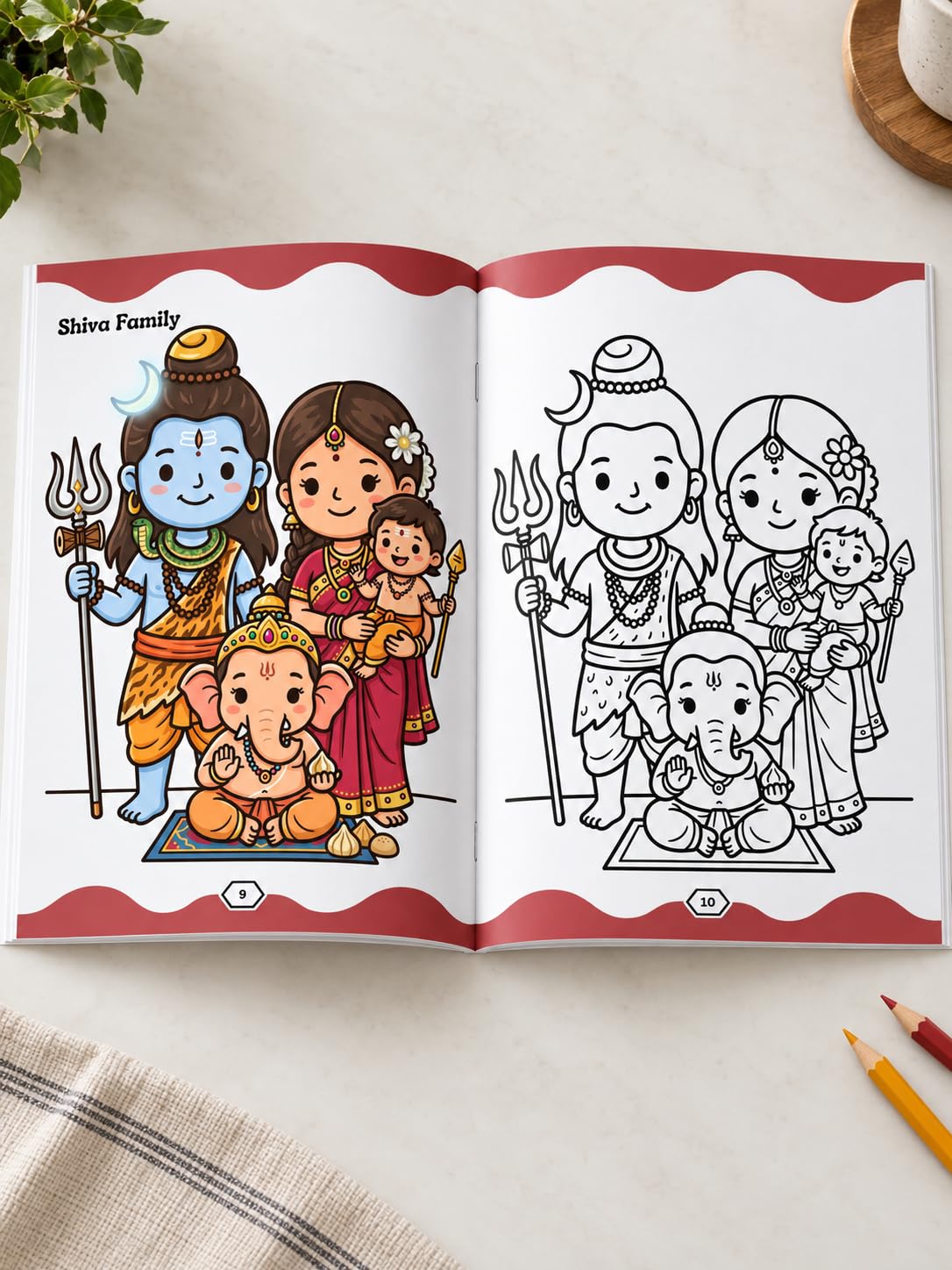 Indian Gods Coloring Book for Kids |120 GSM Thick Pages I Premium Quality Illustrations | Hindu God Colouring Book | 11x8.5 inch | Age 5-15+ Years