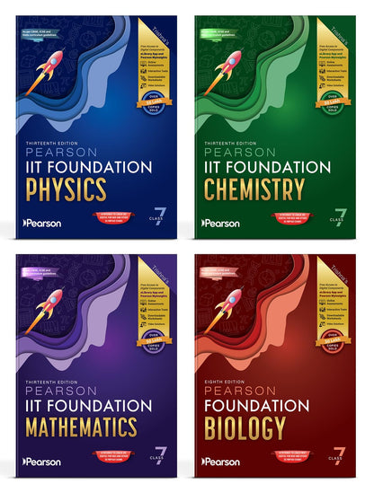 Pearson IIT Foundation' 26 Class 7 Physics Chemistry Mathematics Biology| NEET, NTSE & Olympiad Exams| Free acess to Online Assessments, Video Solutions & Interactive Tests