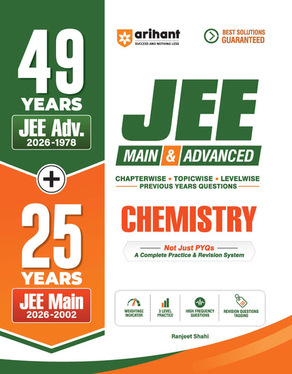Arihant 49 Years JEE Advanced (1978–2026) & 25 Years JEE Main (2002–2026) PCM Combo | Physics, Chemistry & Mathematics Chapterwise, Topicwise & Levelwise PYQs | 3-Level Practice & Questions