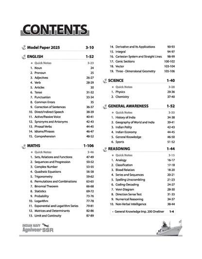 Arihant Indian Navy Agniveer SSR (Senior Secondary Recruit) Exam 2026 | Study Guide | Chapterwise Study Notes & Practice Questions | Based on Latest Exam Pattern