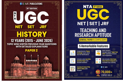 UGC NET History Paper 2 and UGC NET Paper 1 Book 2026 [2 Books] | (2015 - Jun 2026) Previous Year Solved Papers with Detailed Solutions | Best Seller PYQ for NTA UGC NET History Exam in India | IFAS
