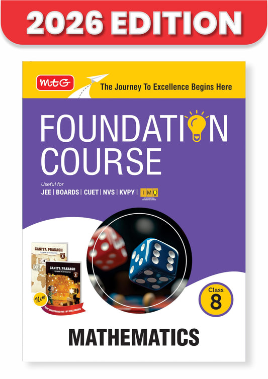 MTG Foundation Course Class 8 Mathematics Combined Part-1 & 2 For NEET, IIT-JEE, CUET & Boards Exams (Edition 2026-2027)