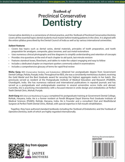 Textbook of Preclinical Conservative Dentistry, 4/E for 2nd Year BDS Students | Dental Caries, Materials, Cast Metal, Amalgam and Composite Restorations | Viva Questions and Glossary