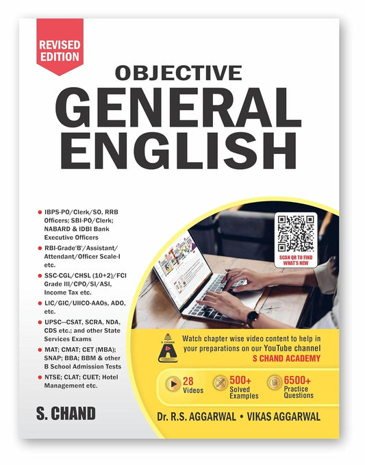 Objective General English (Revised Edition) by Dr. R.S. Aggarwal & Vikas Aggarwal | English Grammar, Vocabulary, Comprehension & Practice Book | IBPS, ... CUET, CLAT & Competitive Exams | S. Chand