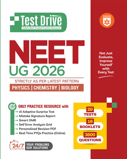 Arihant NEET (UG) 2026-2027 Test Drive 20 Tests, 16 Booklets & 3600 Questions | Physics, Chemistry & Biology | AI-Adaptive Practice with Error Analysis, Smart OMR, Real-Time PYQs & Revision PDF