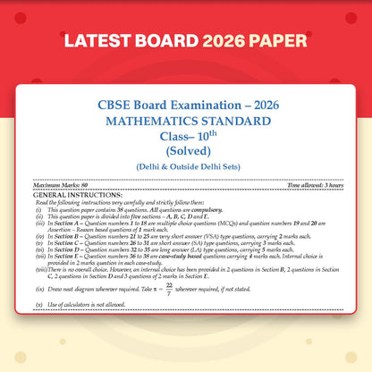 Oswaal CBSE Class 10 Mathematics (Standard) Question Bank | Chapter & Topic-wise Solved Papers (2017-2026) | Based on Latest Syllabus (April 2026) | ... Papers | For 2027 Exam (CBSE Question Papers)
