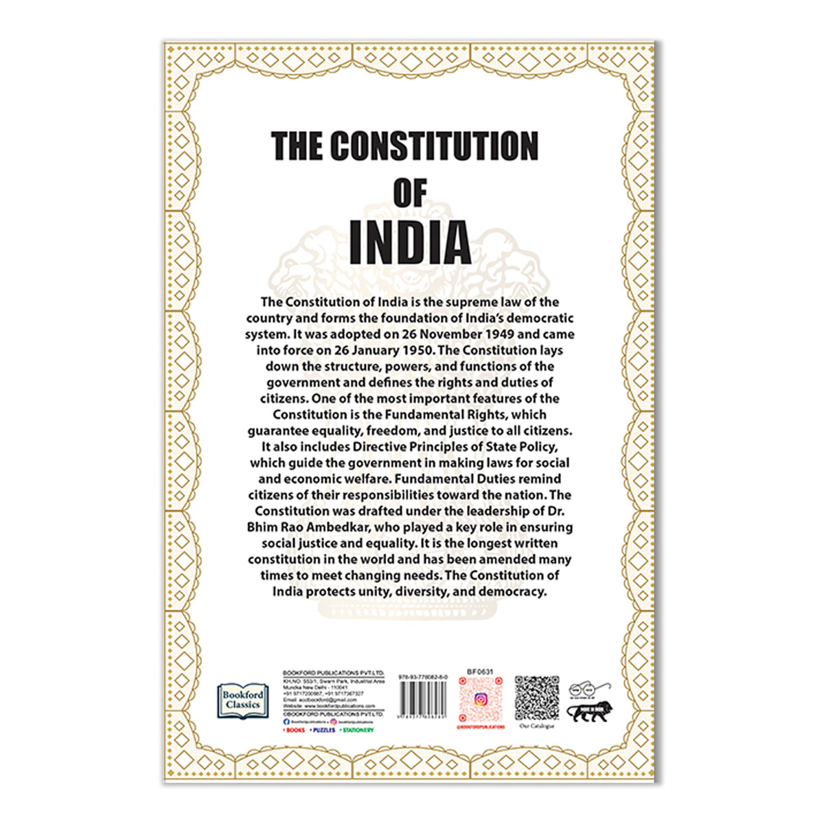 The Constitution of India – Complete Bare Act | Indian Constitution Book | Law & Fundamental Rights Guide