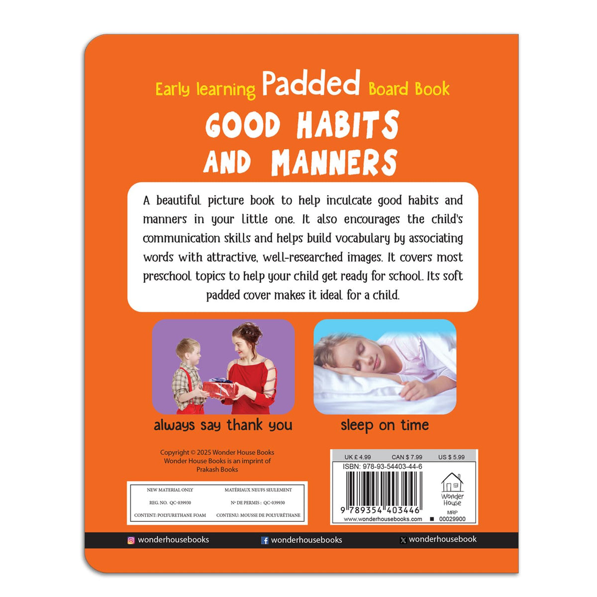 Early Learning Padded Board Book Of Good Habits And Manners For Kids | Ages 0–5 Years | Premium Paperback | Basic Hygiene | Kindness | Everyday Etiquette | Bright Pictures | Toddlers & Preschoolers