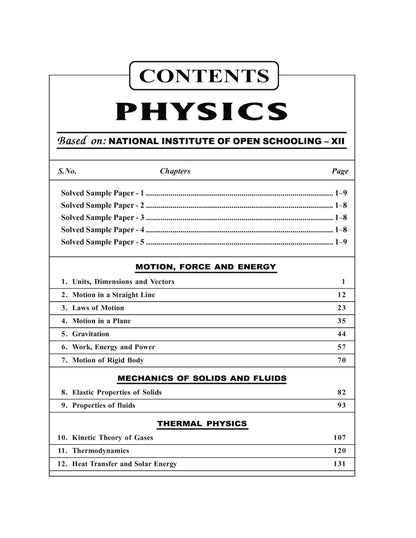 NEERAJ PHYSICS CLASS 12 NATIONAL INSTITUTE OF OPEN SCHOOLING (NIOS) [ ENGLISH MEDIUM ] NEERAJ PUBLICATIONS
