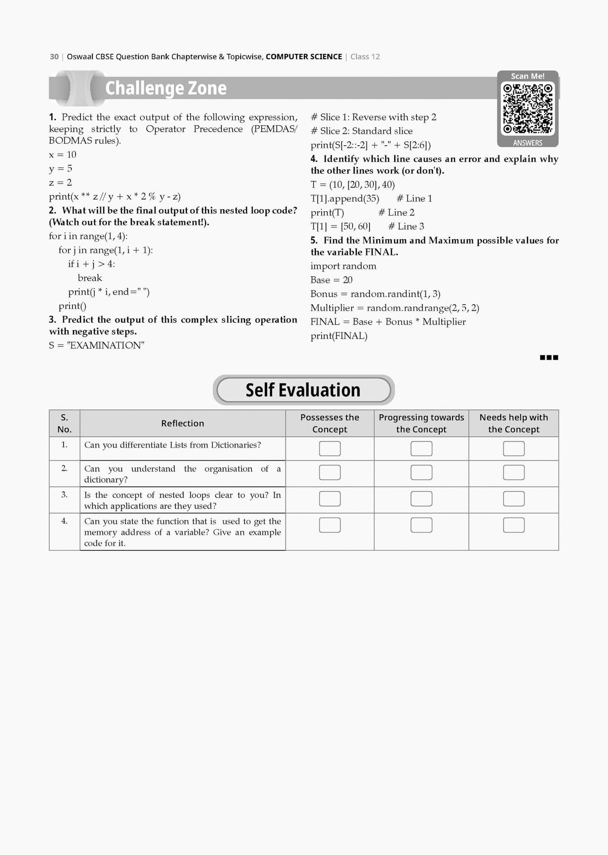 Oswaal CBSE Class 12 Computer Science Question Bank | Chapter & Topic-wise Solved Papers (2017–2026) | Based on Latest Syllabus (April 2026) | Includes 2026 Papers | For 2027 Exam