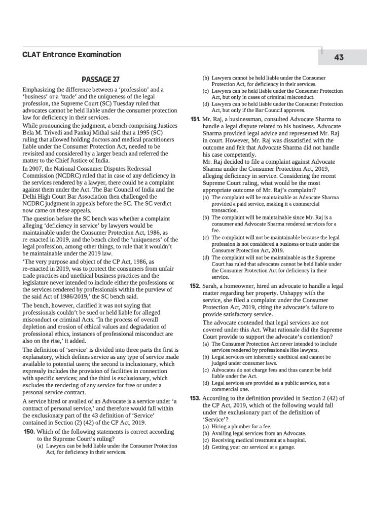 Arihant CLAT Preparation Guide 2027 | CLAT Conqueror | Legal Reasoning, English, Quantitative Aptitude, Logical Reasoning, Current Affairs | PYQs 2026-2025 | 2000+ MCQs & 3 Practice Sets