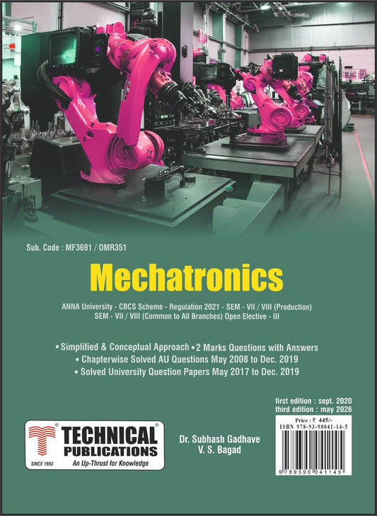 Mechatronics for BE Anna University R17 CBCS (VII-Mech. - ME8791)