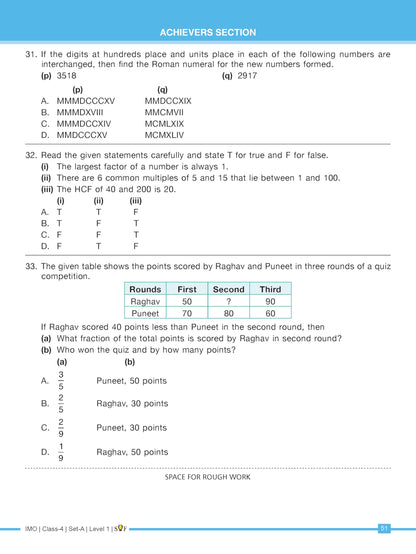 MTG IMO Olympiad 10 Previous Years Papers Class 4 Mathematics (2025-2021 Set A & B) - Model Test Papers with 24 Sample OMR Sheets | PYQ Book For SOF Olympiad 2026-27 Exam