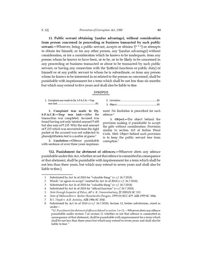 Lawmann's Prevention of Corruption Act, 1988 | Bare Act with Comments