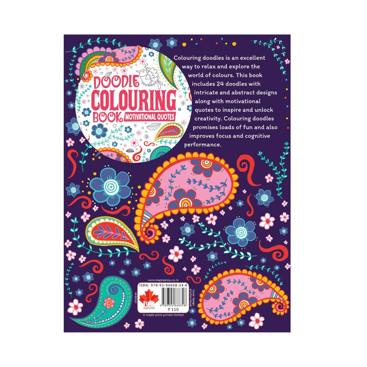 Doodle Colouring Book - Motivational Quotes - Age 4 - 99 - Gift to children for painting, drawing and colouring - Colouring Activity Book